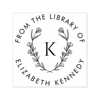 Utandning av botanisk Blommigt Initial Round Bibli Självfärgande Stämpel