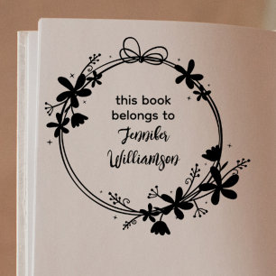 Utandning av Cute Script-Blommigt Bok-Tillhöret ti Stämpel