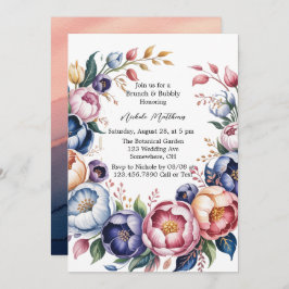 Utandning av elegant Blommigt för Bachelorette Par Inbjudningar