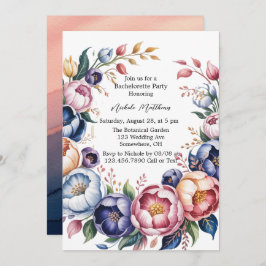 Utandning av elegant Blommigt för Bachelorette Par Inbjudningar