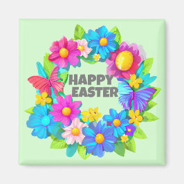 Utandning av färgade Påsk-blommor Magnet