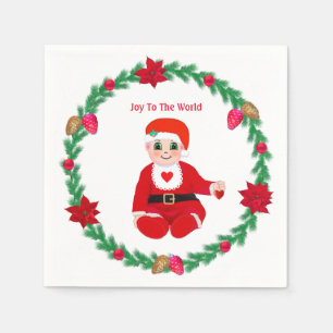 Utandning av grå jul lycklig och gräs pappersservett