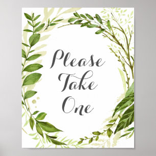 Utandning av grönt Ta ett tecken Poster, Rustic Poster