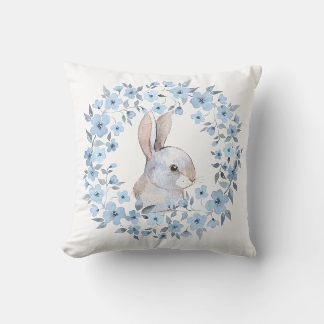 Utandning av kanin och blommigt kudde (Framsida)