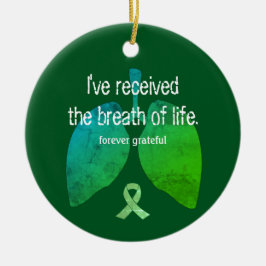 Utandning av Life Lung Transplant Anpassningsbar R Julgransprydnad Keramik