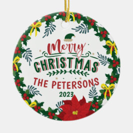 Utandning av ljus Red Poinsettia-julfamiljen Julgransprydnad Keramik