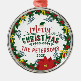 Utandning av ljus Red Poinsettia-julfamiljen Julgransprydnad Metall