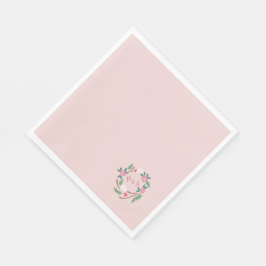 Utandning av rustisk Blommigt med Monogram Classic Pappersservett
