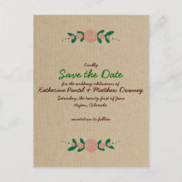 Utandning av rustisk Blommigt Spara datum Meddelande Vykort