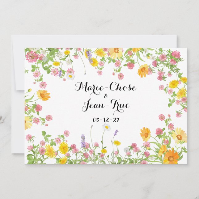 Utandning av rustiska blommor Köbec Spara datumet Julkort (Framsida)