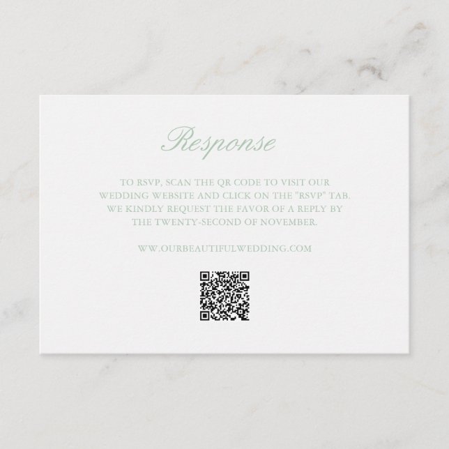 Utandning av sädesvätska Monogram QR Grönt Elegant OSA Kort (Framsida)