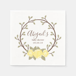 Utandning av spädbarn i Blommigten för utspädd Gul Pappersservett