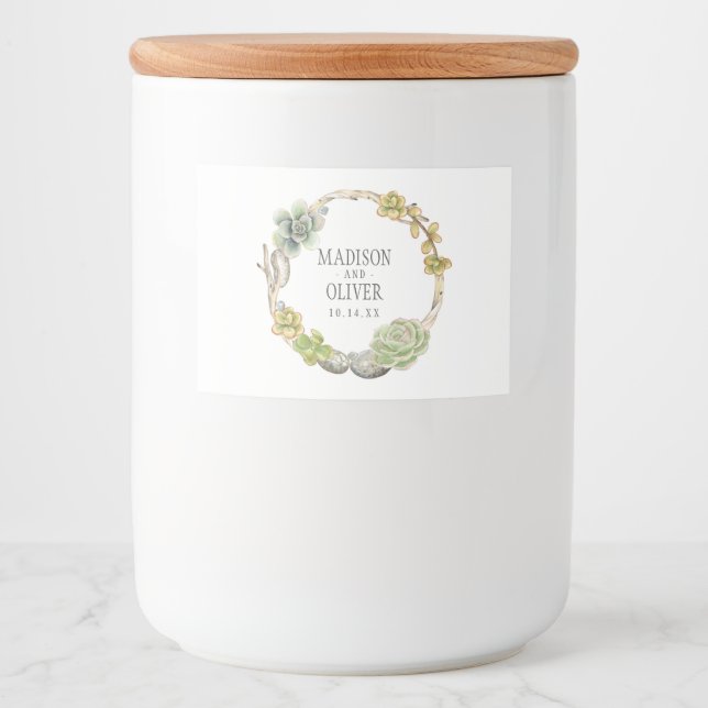 Utandning av sugröda, torkar och stenar | BRÖLLOP Mat Etiketter (Framsida)