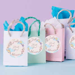 Utandning av tack Cloud & Stars Runt Klistermärke