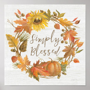 Utandning av thanksgiving - helt enkelt välsignad poster