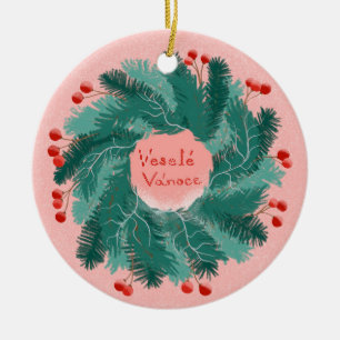 Utandning av tjeckiska God jul Julgransprydnad Keramik