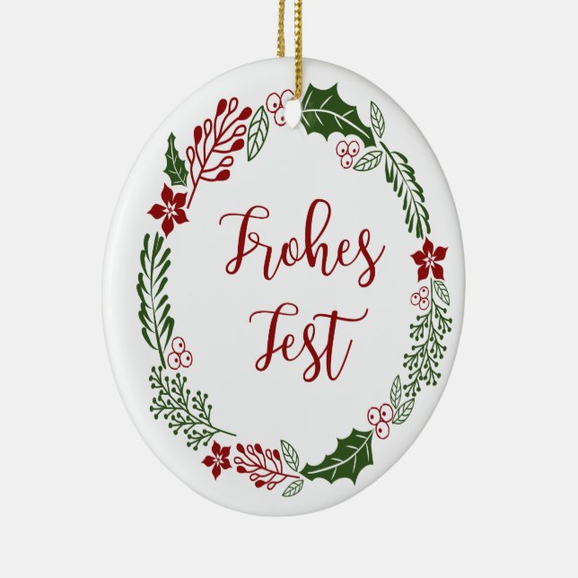 Utandning av tysk Glad helg, frost Fest Julgransprydnad Keramik (Höger)