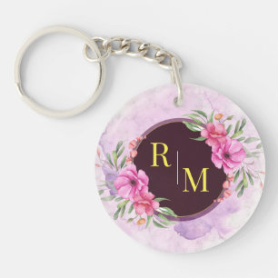 Utandning Blommigt Initial Brev Monogram Namn Marb
