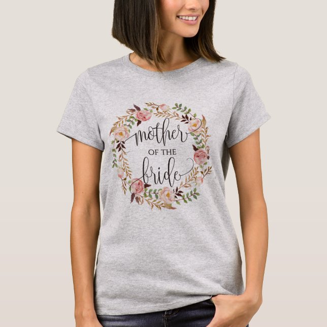 Utandning budens mamma blommigt - 2 tee shirt (Framsida)