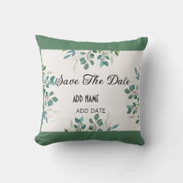 Utandning - Greenery Square sparar datum Kudde