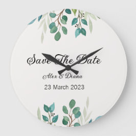 Utandning - Greenery Square sparar datum Stor Klocka