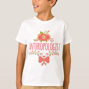 Utandning med blommigt Antropolog med ben T-shirt