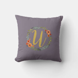 Utandning med Guld Monogram Initial U Cushion Kudde