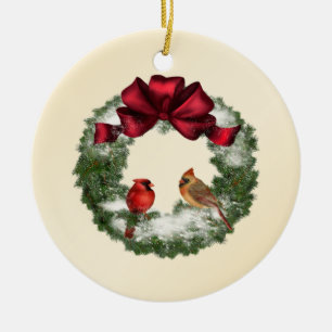 Utandning och fågel med X-Mas Julgransprydnad Keramik