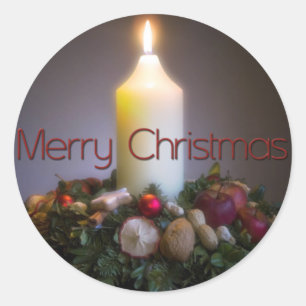 Utandning och ljus - julklapp runt klistermärke