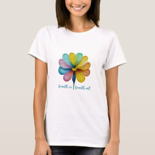 Utandning, utandningsluft vattenfärgsblomma T- Shi T Shirt