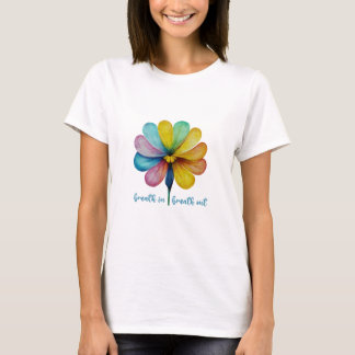 Utandning, utandningsluft vattenfärgsblomma T- Shi T Shirt