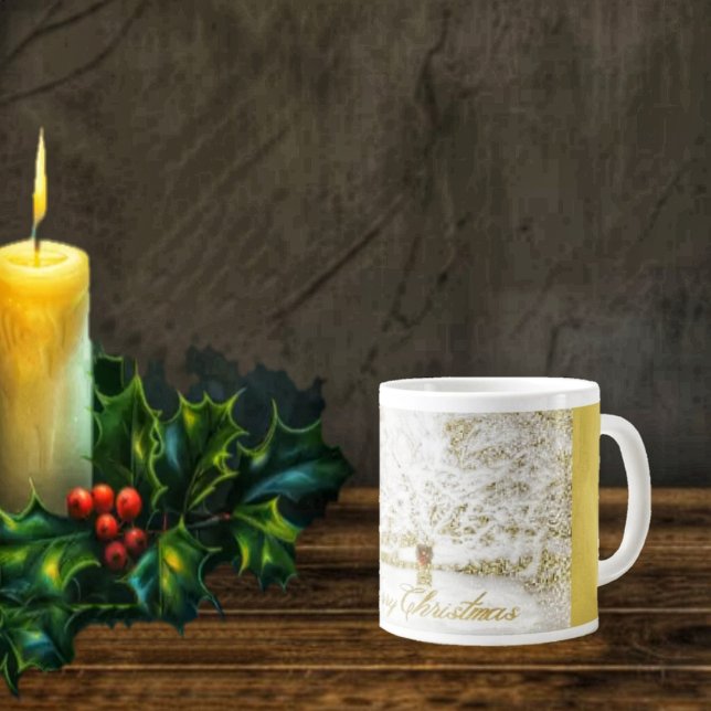 Utandning vid Snö Träd Jumbo Mugg (Doesn't this coffee mug reminds you of an old-fashioned Christmas scene?)