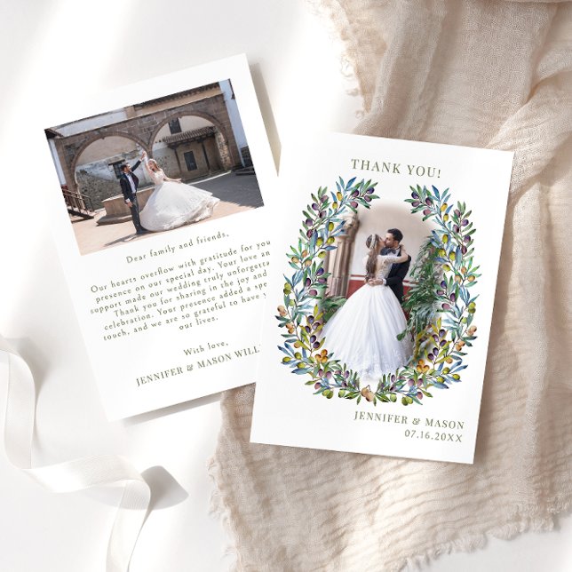 Utandningen av träd i grenar på den bohemiska oliv tack kort (Skapare uppladdad)