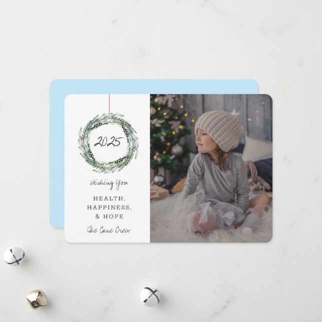 Utandningsblått för det nya året-Helgdag med fotok Julkort (Fram/Back In Situ)