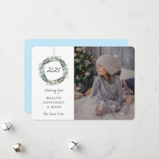 Utandningsblått för det nya året-Helgdag med fotok Julkort