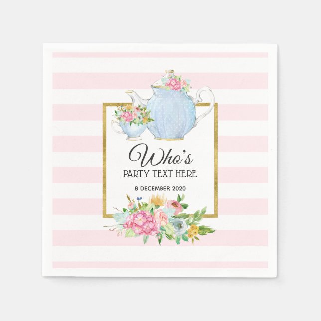 Utandningsblomma, te party, Pappra blöjor, Cocktai Pappersservett (Framsidan)