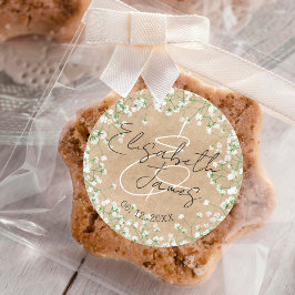 Utandningsblommor Cute Boho Farmhouse Bröllop Runt Klistermärke