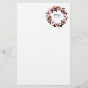 Utandningsblommor Greenery Blommigt Religiösa Gif Brevpapper