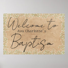 Utandningsblommor Rustic Baptism Välkomsthälsa för Poster