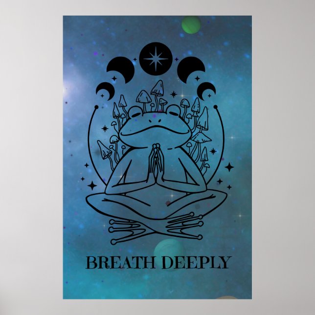 Utandningsdjup Yoga Frog Poster (Framsidan)