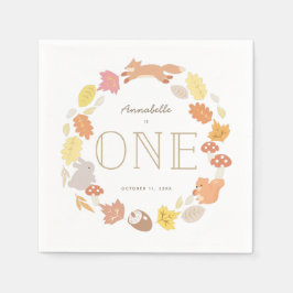 Utandningsfall för trädsdjur 1:a födelsedag pappersservett