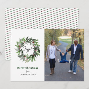 Utandningsfoto av minimalistiskt God jul-Helgdag Julkort