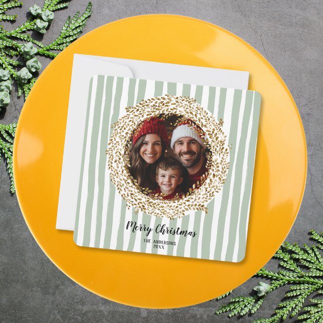 Utandningsfoto för glitter i God jul Guld Inbjudningar (Skapare uppladdad)