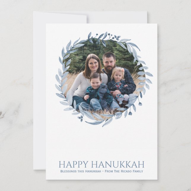 Utandningsfoto för lycklig Hanukkah Personlig Helg Julkort (Framsida)