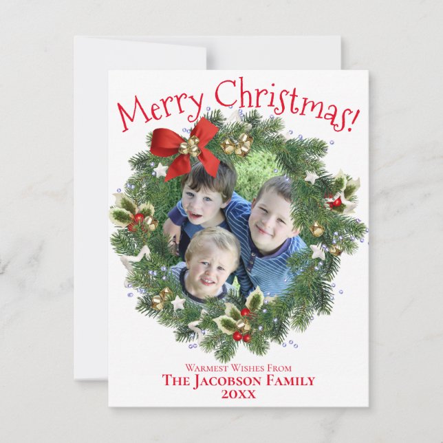 Utandningsfoto för Ram God jul, flata Julkort (Framsida)