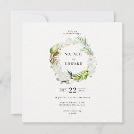 Utandningsinbjudan för ömtålig tropisk blommigt spara datumet