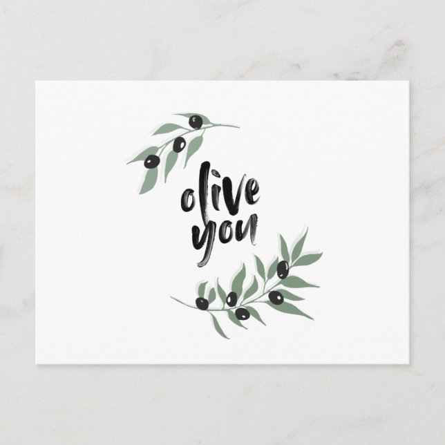 Utandningskort för Olive gren - "olivdu" Vykort (Framsida)