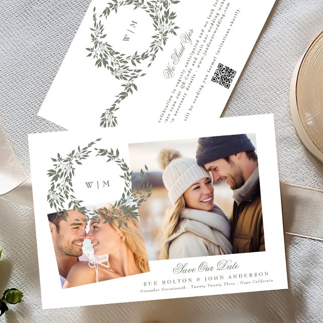 Utandningslampa Sage Grönt 2 Photo Bröllop Spara Datumet (Skapare uppladdad)