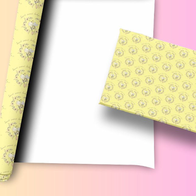 Utandningsskugga för bisamhällen presentpapper (See our entire  Whimsical Bee Wreath Baby Shower Collection for matching products)