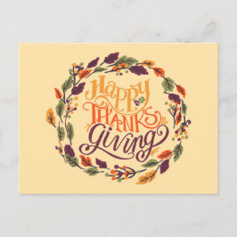 Utandningstypografi för happy thanksgiving Höst lö Helg Vykort